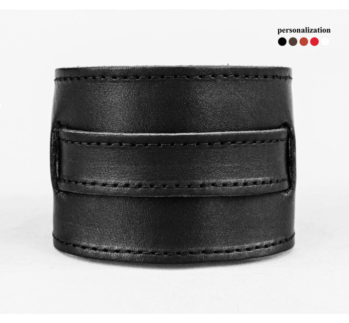 Leather cuff bracelet for men or women, code 6500st
