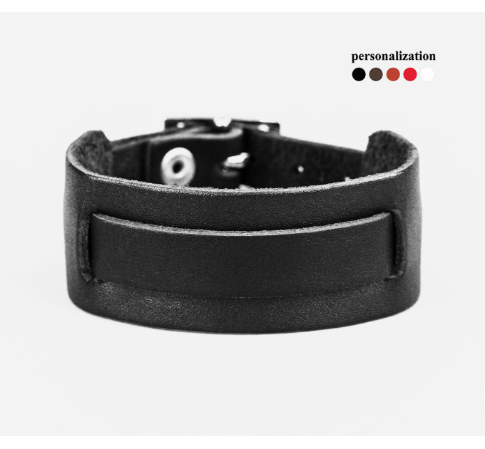 Leather cuff bracelet for men or women, code 6520