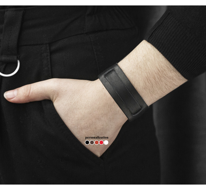 Leather cuff bracelet for men or women, code 6520