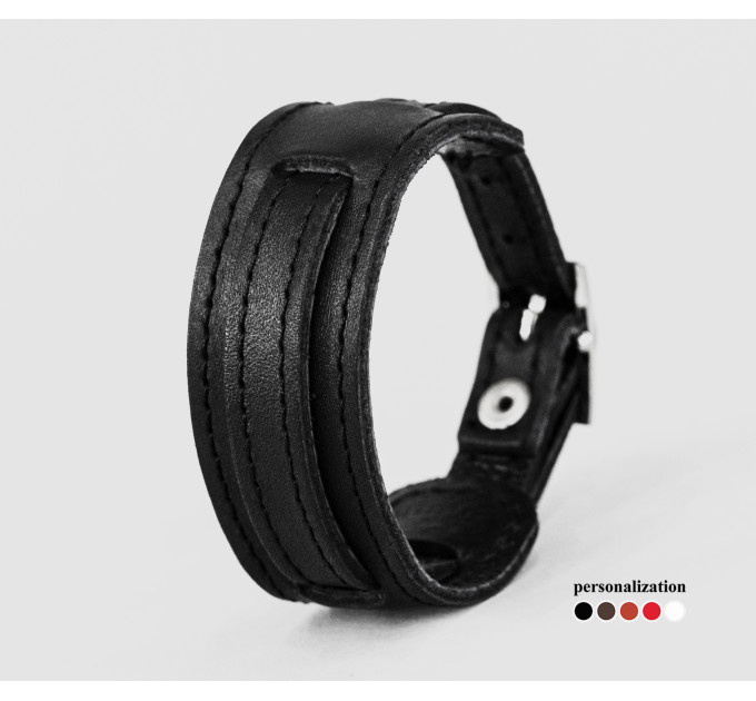 Leather cuff bracelet for men or women, code 6520st