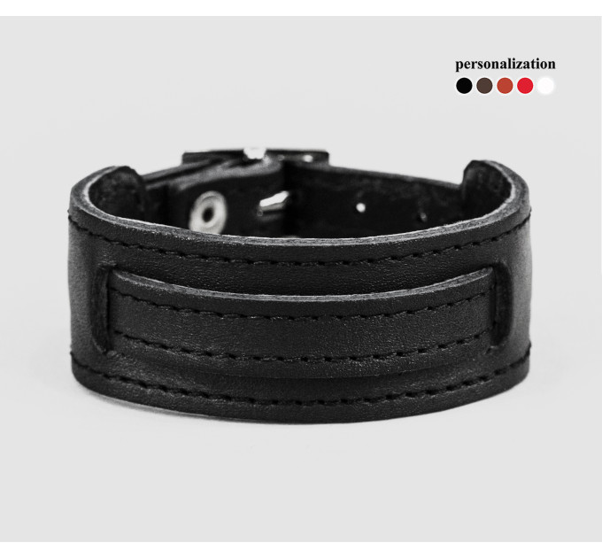 Leather cuff bracelet for men or women, code 6520st