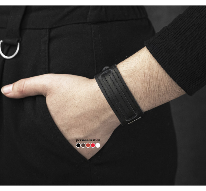 Leather cuff bracelet for men or women, code 6520st