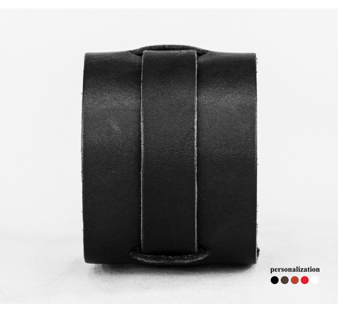 Leather cuff bracelet for men or women, code 6525