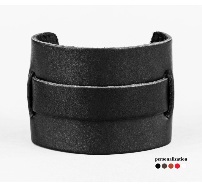 Leather cuff bracelet for men or women, code 6525