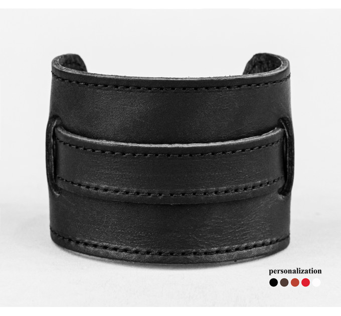 Leather cuff bracelet for men or women, code 6525st