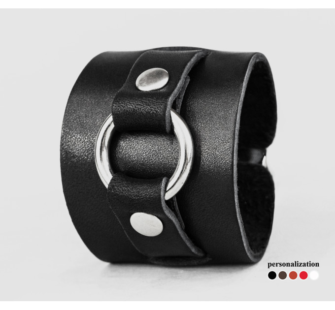 Leather cuff bracelet for men or women, code 6550