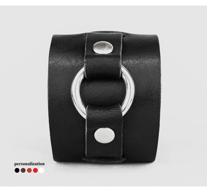 Leather cuff bracelet for men or women, code 6550