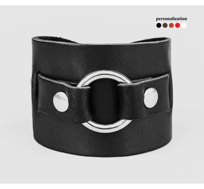 Leather cuff bracelet for men or women, code 6550
