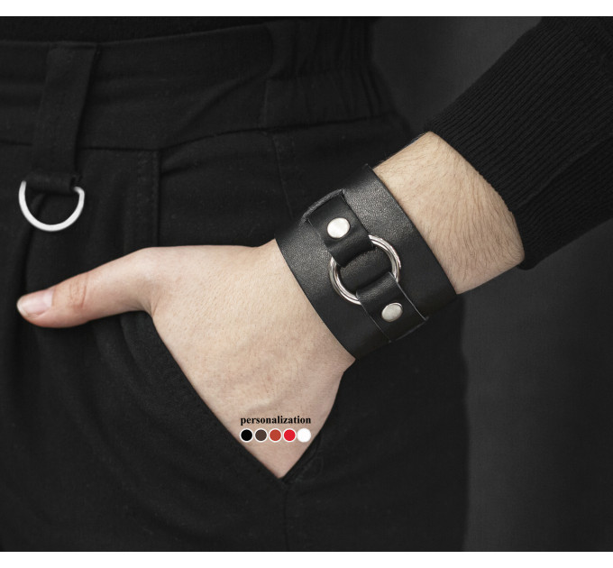 Leather cuff bracelet for men or women, code 6550