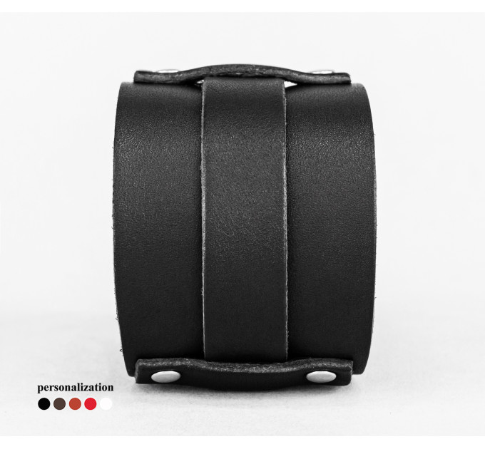 Leather cuff bracelet for men or women, code 6552