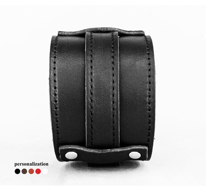 Leather cuff bracelet for men or women, code 6552st