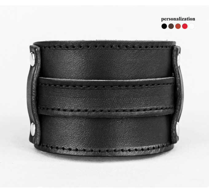 Leather cuff bracelet for men or women, code 6552st