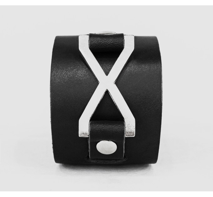 Leather cuff bracelet for men or women, code 6555