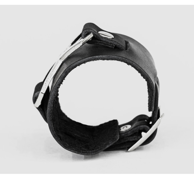 Leather cuff bracelet for men or women, code 6555