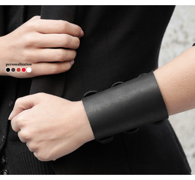 Leather cuff bracelet for men or women, code 6600