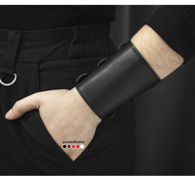 Leather cuff bracelet for men or women, code 6600st