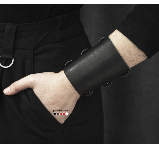 Leather cuff bracelet for men or women, code 6605