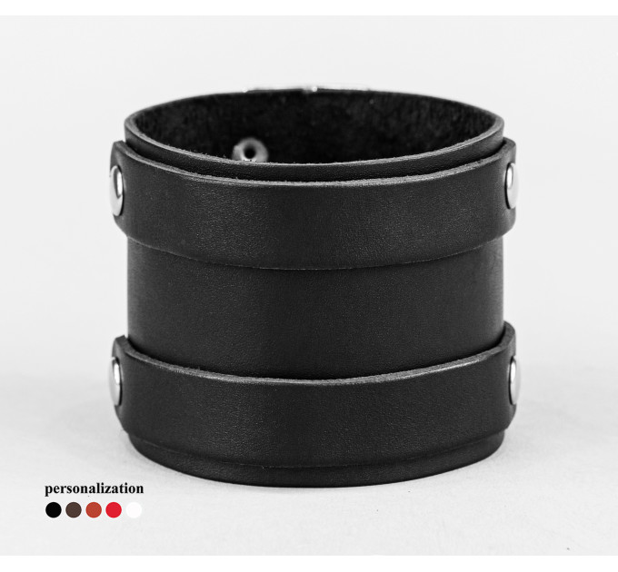 Leather cuff bracelet for men or women, code 6700