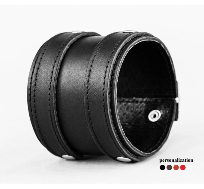 Leather cuff bracelet for men or women, code 6700st
