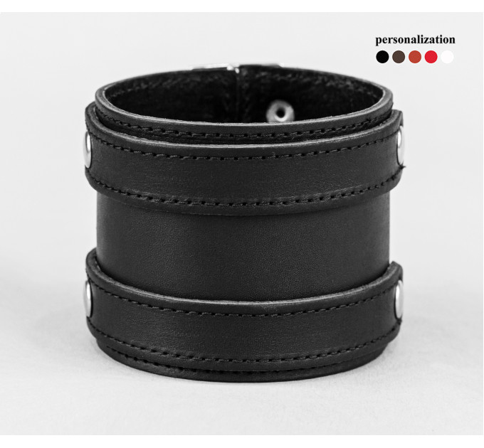 Leather cuff bracelet for men or women, code 6700st