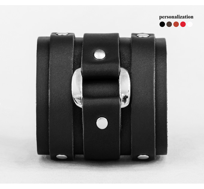 Leather cuff bracelet for men or women, code 6707