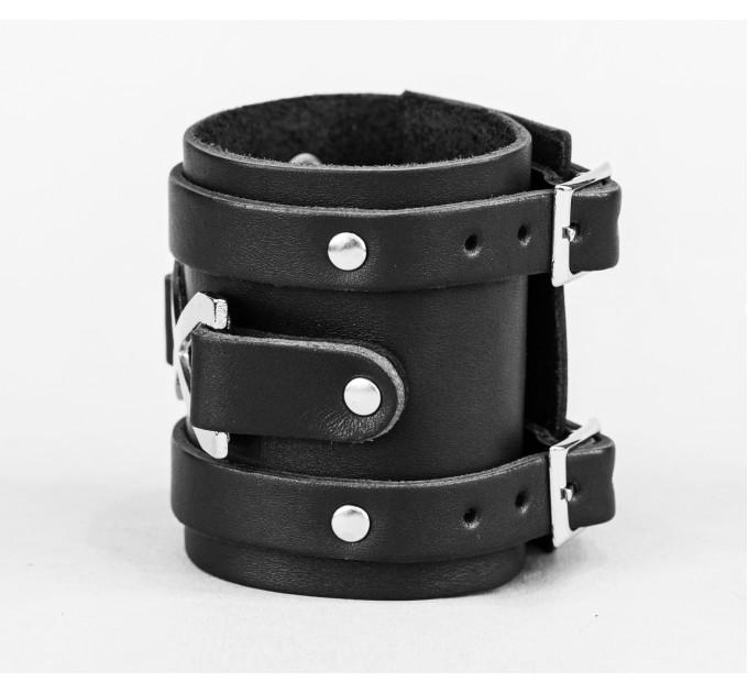 Leather cuff bracelet for men or women, code 6708