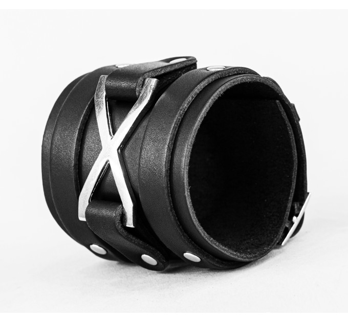 Leather cuff bracelet for men or women, code 6708