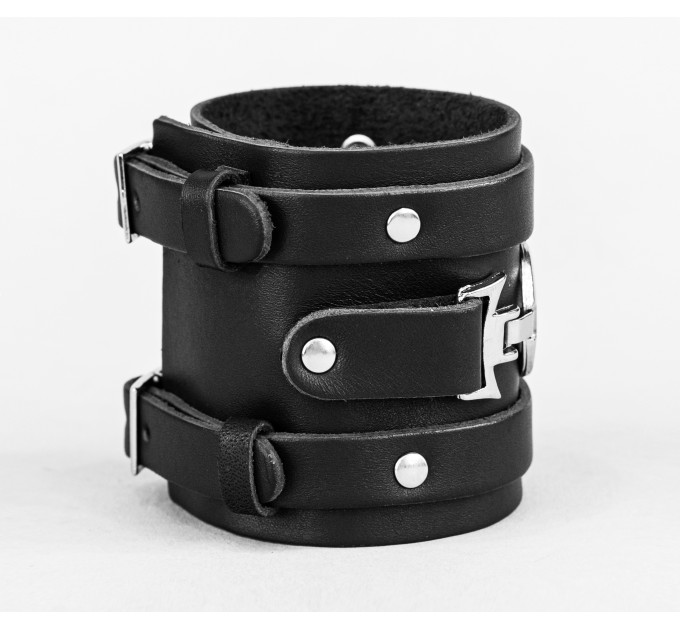 Leather cuff bracelet for men or women, code 6709