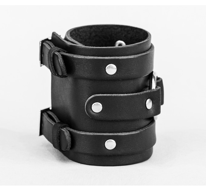 Leather cuff bracelet for men or women, code 6711