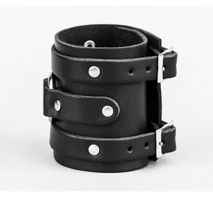 Leather cuff bracelet for men or women, code 6711