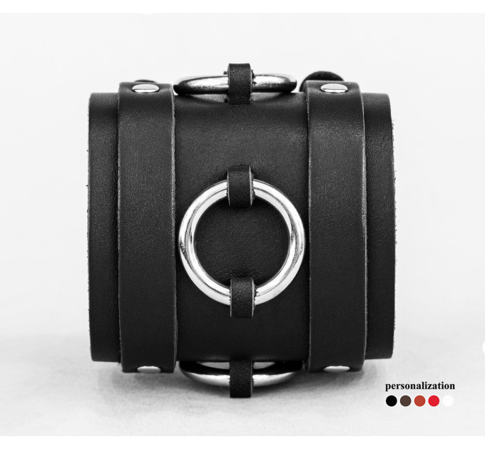 Leather cuff bracelet for men or women, code 6712