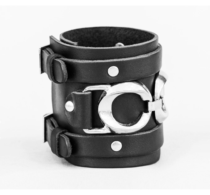 Leather cuff bracelet for men or women, code 6713