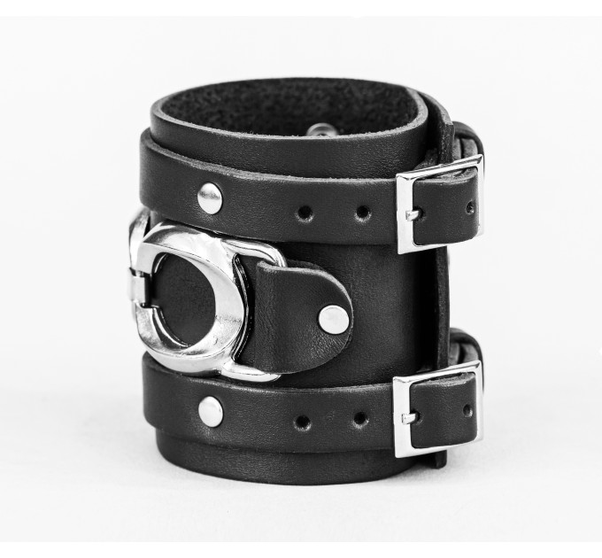 Leather cuff bracelet for men or women, code 6713