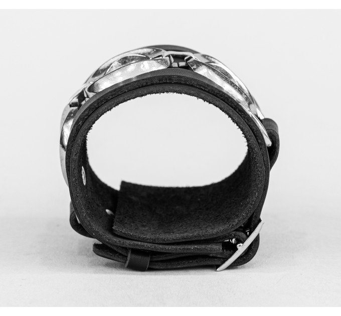 Leather cuff bracelet for men or women, code 6713