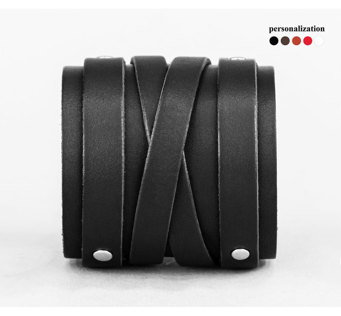 Leather cuff bracelet for men or women, code 6714