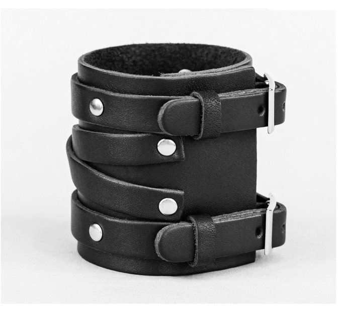 Leather cuff bracelet for men or women, code 6714