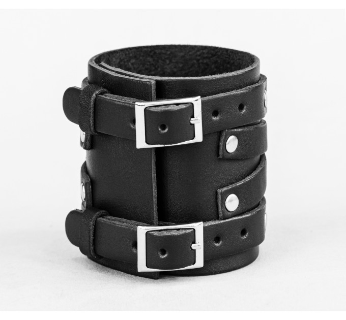 Leather cuff bracelet for men or women, code 6714