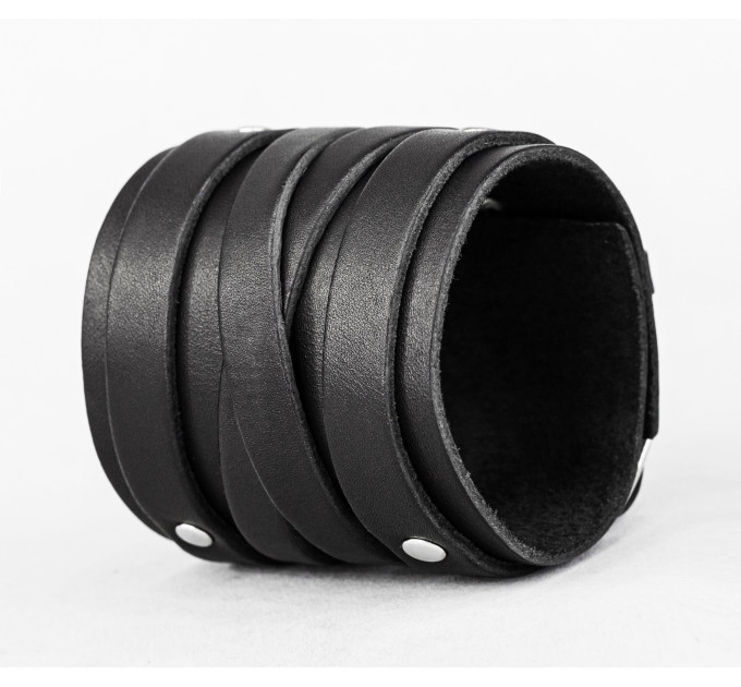 Leather cuff bracelet for men or women, code 6714