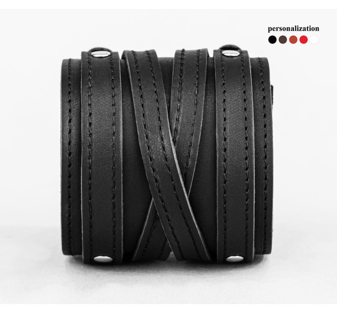 Leather cuff bracelet for men or women, code 6714st