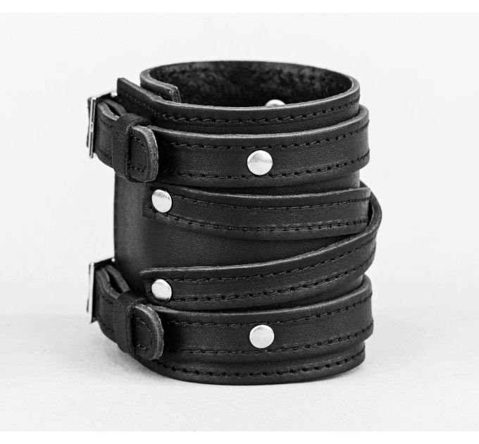 Leather cuff bracelet for men or women, code 6714st