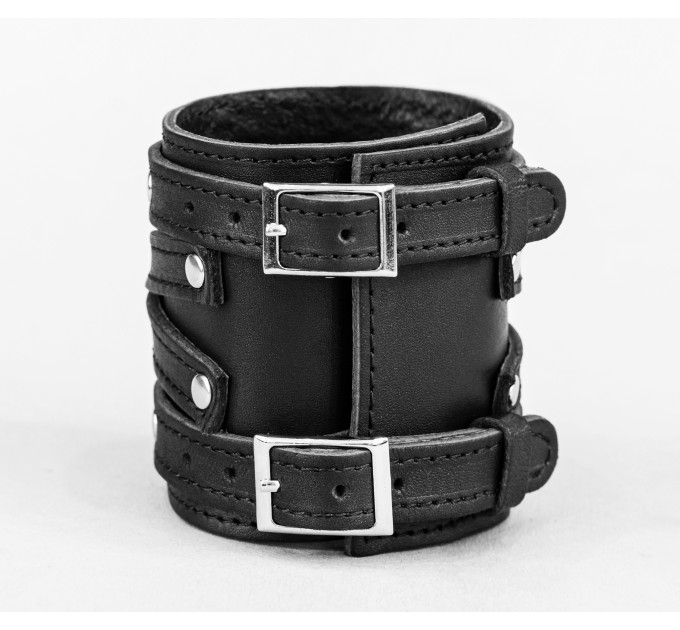 Leather cuff bracelet for men or women, code 6714st