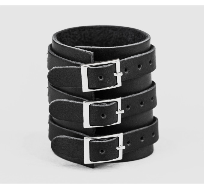 Leather cuff bracelet for men or women, code 6715