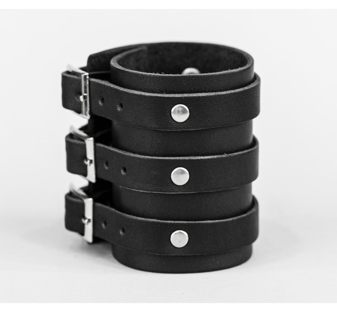 Leather cuff bracelet for men or women, code 6715