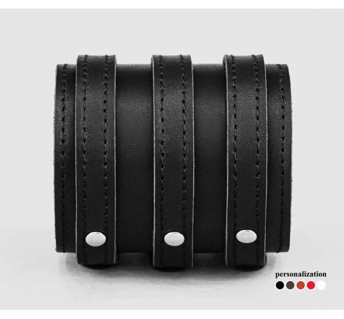 Leather cuff bracelet for men or women, code 6715st