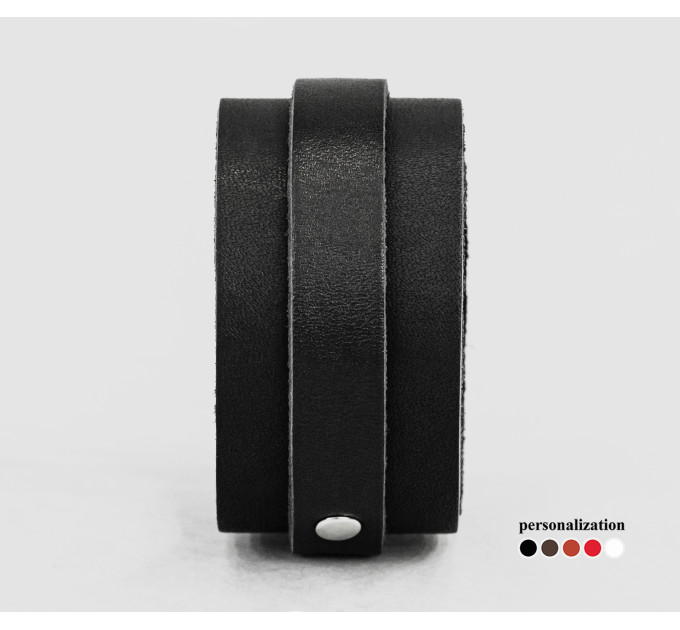 Leather cuff bracelet for men or women, code 6716