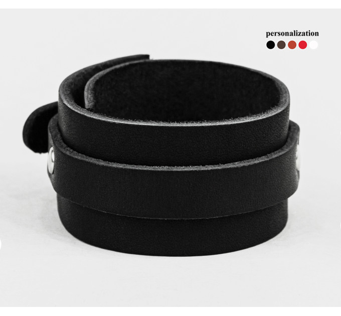 Leather cuff bracelet for men or women, code 6716