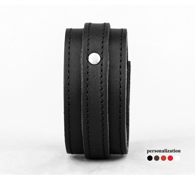 Leather cuff bracelet for men or women, code 6716st