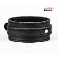 Leather cuff bracelet for men or women, code 6716st
