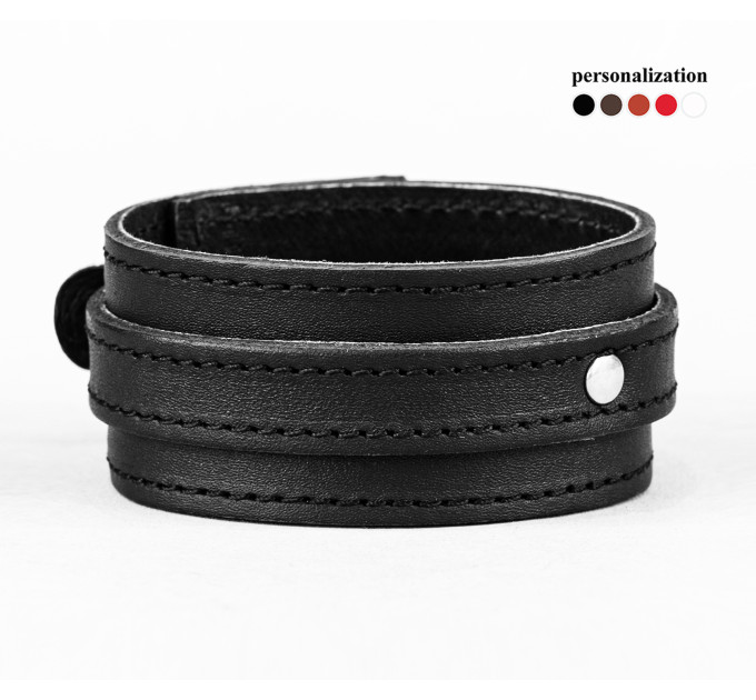 Leather cuff bracelet for men or women, code 6716st