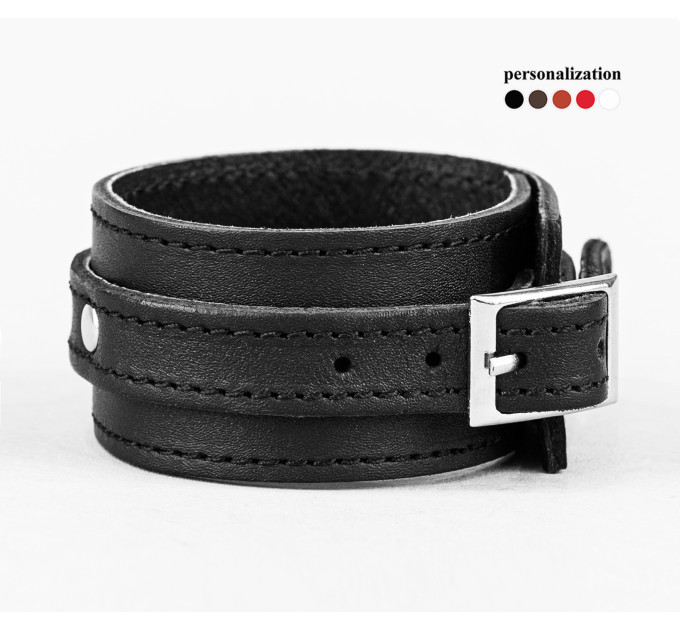 Leather cuff bracelet for men or women, code 6716st